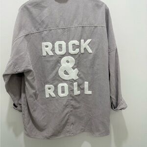 DAVI & DANI Light Gray Corduroy Jacket